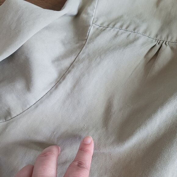 Vintage BB Brand Shirt Mens 20 2XL ? Khaki Twill Button Up Work Pockets USA Flaw - Picture 7 of 16